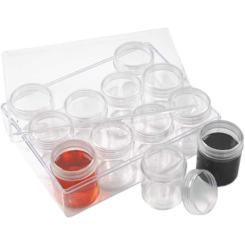Storage Containers, H: 47 mm, dia. 37 mm, 35 ml, 12 pc/ 1 set [HOB-13189]