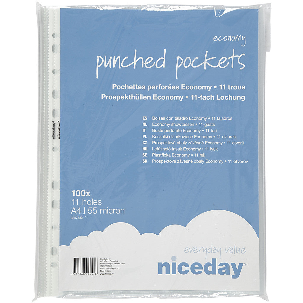 Plastic Pockets, A4, sheet 210x297 mm, 100 pc/ 1 pack [HOB-14120]