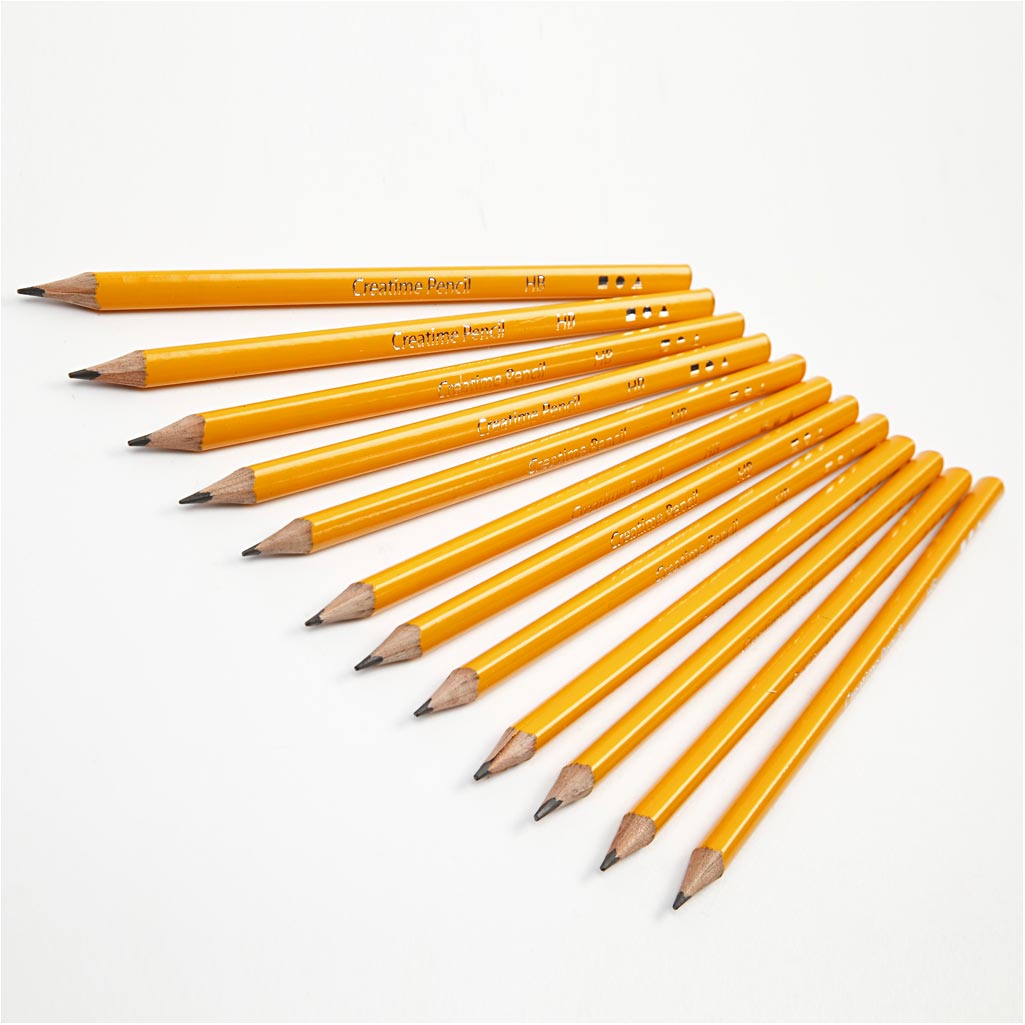 School Pencils, L: 17,5 cm, HB, thickness 7 mm, lead 2 mm, 12 pc/ 1 pack [HOB-14184]