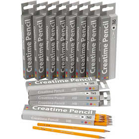School Pencils, L: 17,5 cm, HB, thickness 7 mm, lead 2 mm, 12x12 pc/ 1 pack [HOB-14189]
