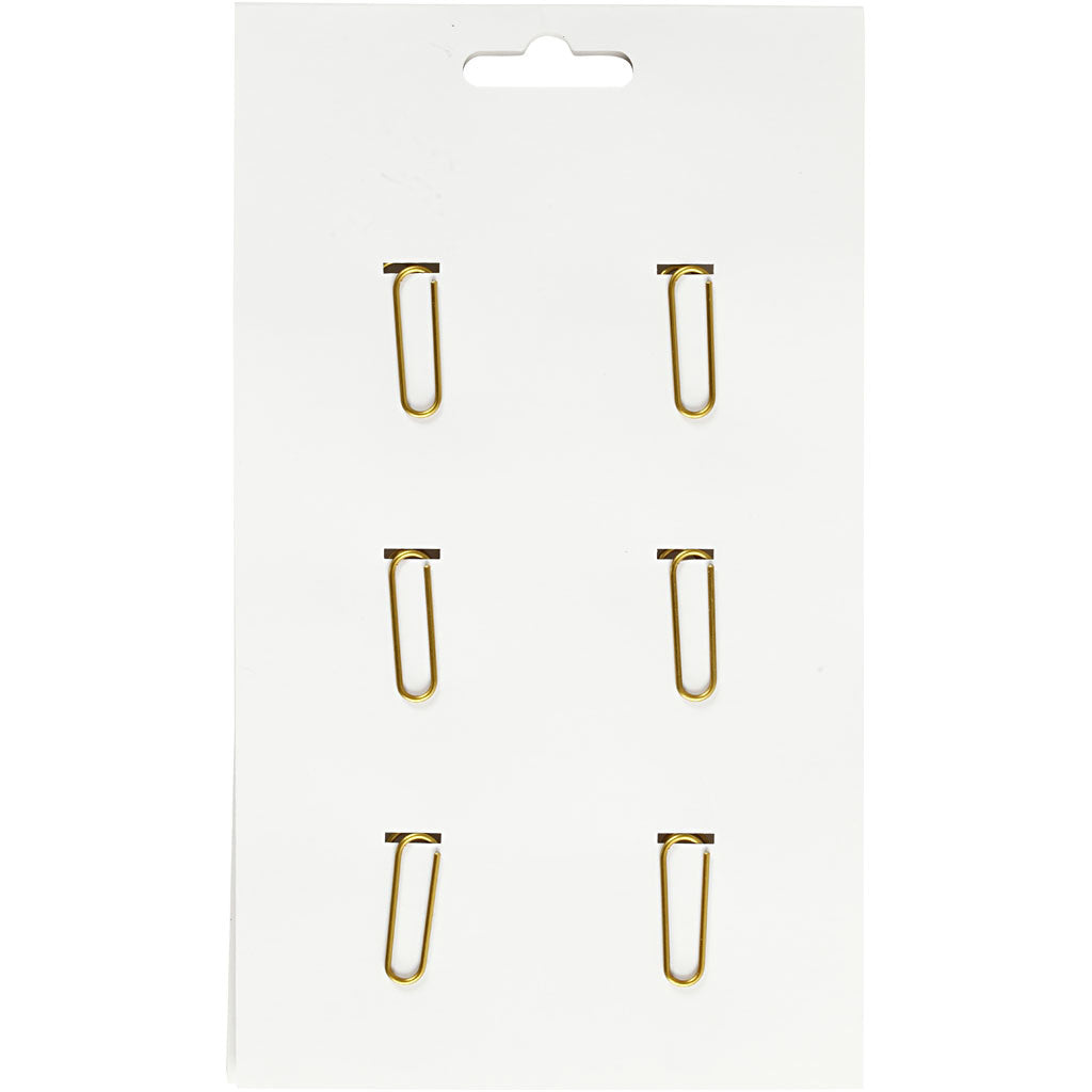 Metal Paperclips, cactus, size 40x30 mm, gold, 6 pc/ 1 pack [HOB-14213]