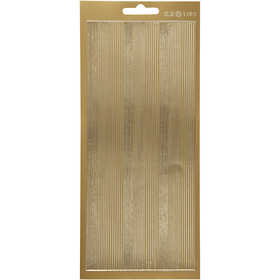 Stickers, borders, sheet 10x23 cm, gold, 1 sheet [HOB-170047]