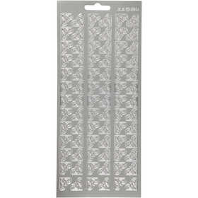 Stickers, corners, sheet 10x23 cm, silver, 1 sheet [HOB-170118]