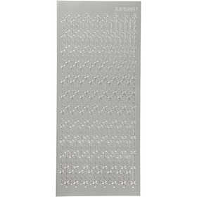 Stickers, cross, sheet 10x23 cm, silver, 1 sheet [HOB-170123]