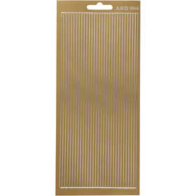 Stickers, borders, sheet 10x23 cm, gold, 1 sheet [HOB-170169]