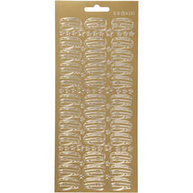 Stickers, hat, sheet 10x23 cm, gold, 1 sheet [HOB-170208]