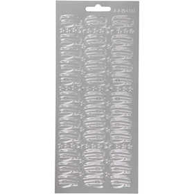 Stickers, hat, sheet 10x23 cm, silver, 1 sheet [HOB-170209]