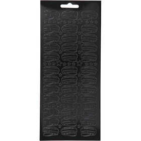 Stickers, hat, sheet 10x23 cm, black, 1 sheet [HOB-170210]