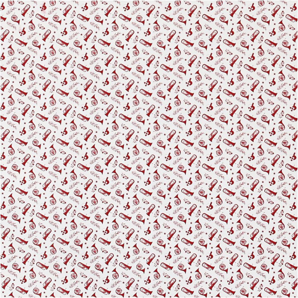 Gift wrap, trumpet, W: 70 cm, 80 g, red, white, 4 m/ 1 roll [HOB-190120]