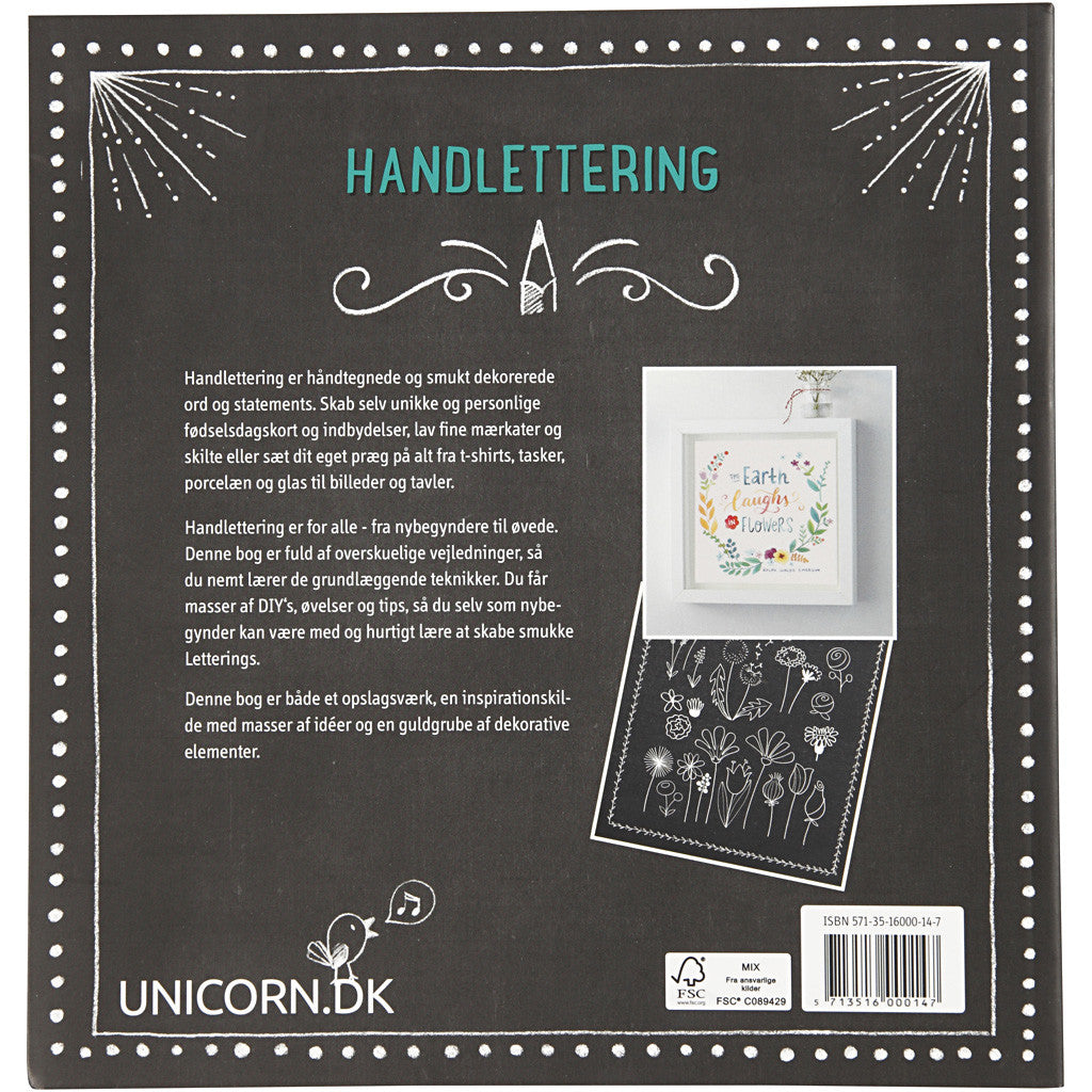 Hand Lettering - 1000 Ideas, size 22x23 cm, thickness 2 cm, Number of pages 143, 1 pc, Danish text [HOB-19290]