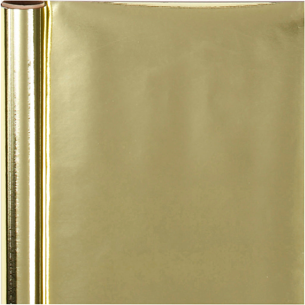 Wrapping Paper, W: 50 cm, 65 g, gold, 100 m/ 1 roll [HOB-19989]