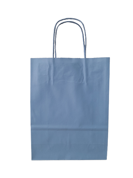 Paper Carrier Bags Pastel Blue 18+8x22cm Kraft 90 grams - 50 pcs