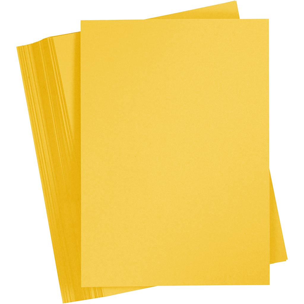 Card, A4, sheet 210x297 mm, 180 g, sun yellow, 100 sheet
