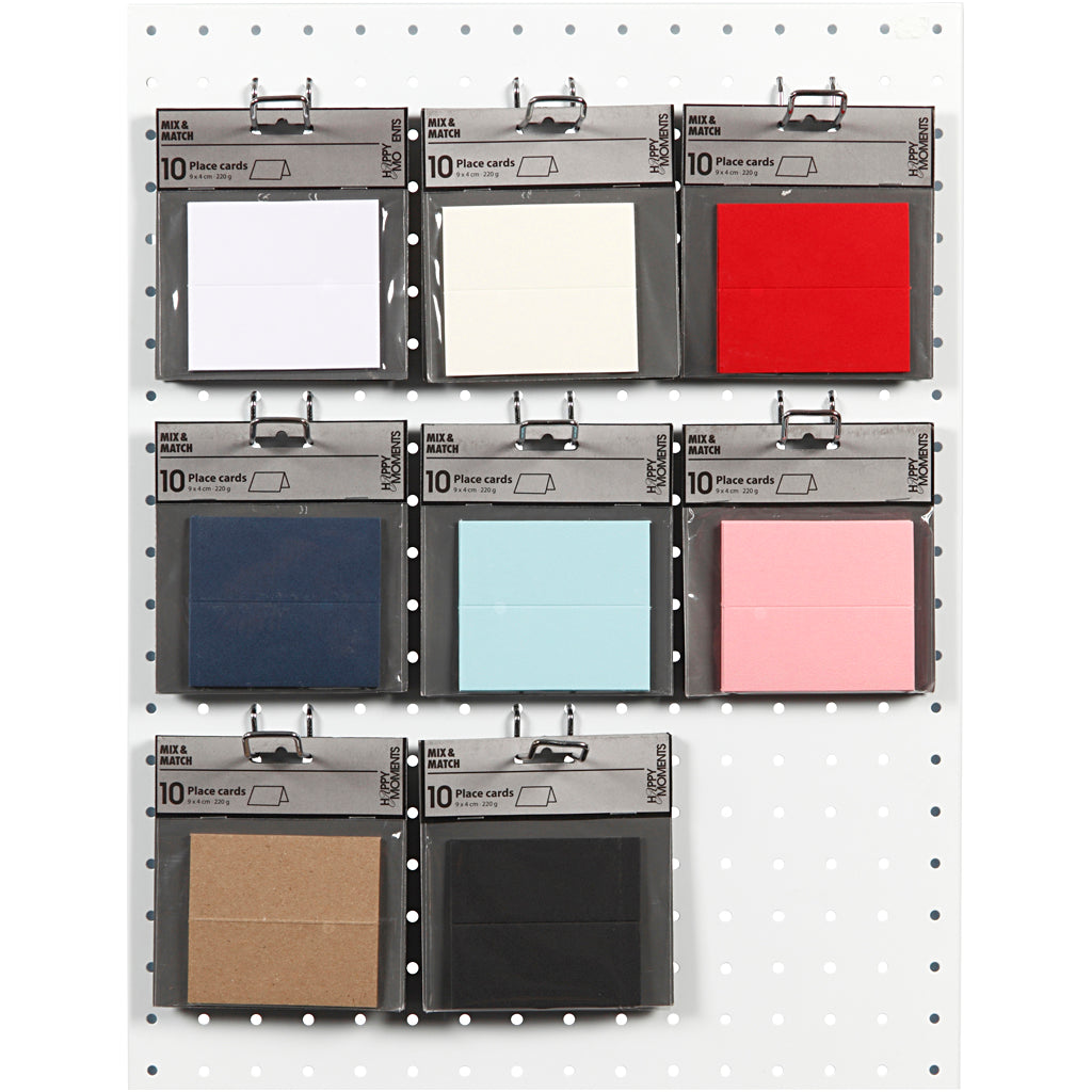 Table place cards, size 9x4 cm, 220 g, assorted colours, 8x10 pack