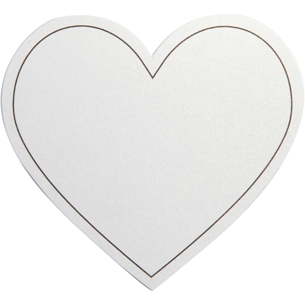 Heart, size 75x69 mm, 120 g, white, 10 pc