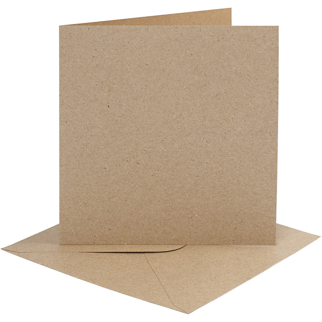 Cards and envelopes, card size 15,2x15,2 cm, envelope size 16x16 cm, 230 g, natural, 4 set/ 1 pack [HOB-230552]