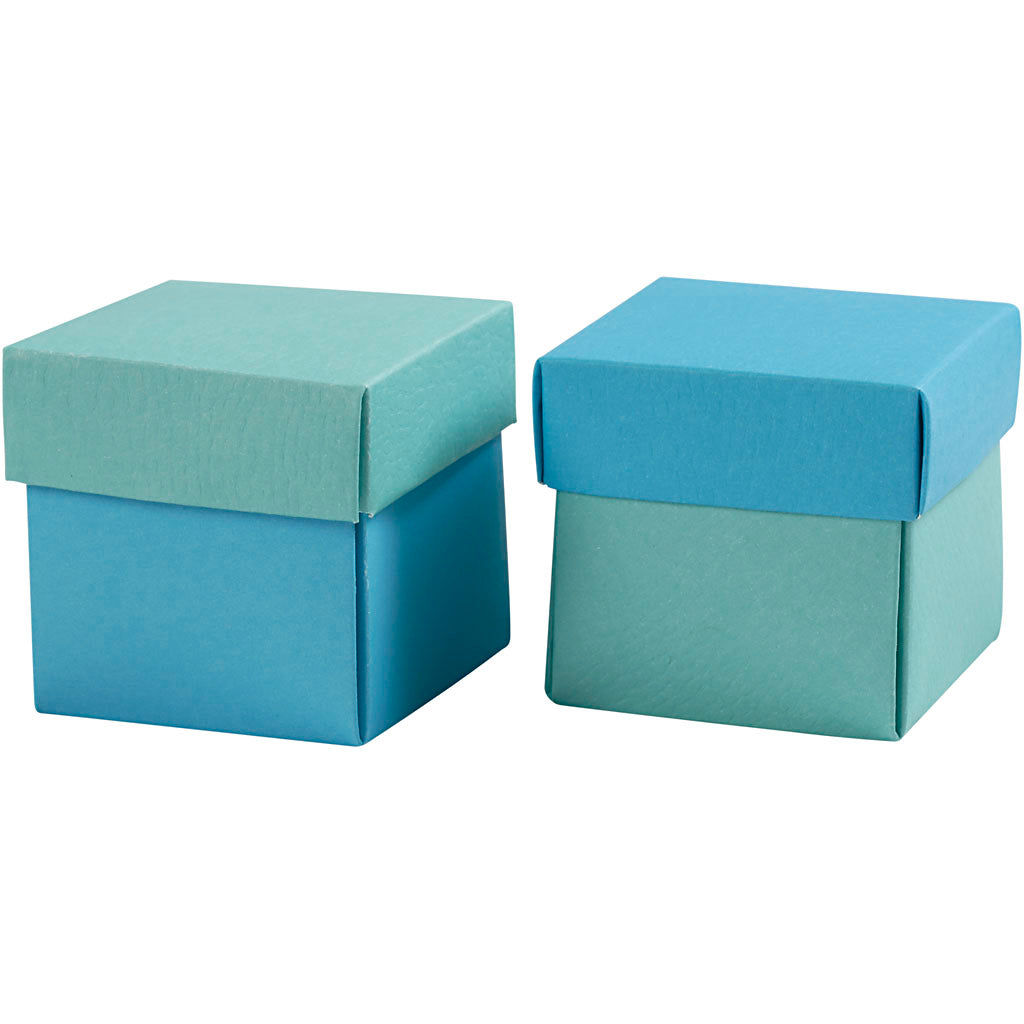 Folding box, size 5,5x5,5 cm, 250 g, light turquoise/dark turquoise, 10 pc