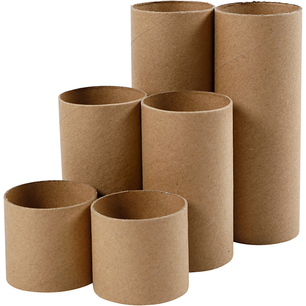 Cardboard tube, L: 4,7+9,3+14 cm, dia. 5 cm, 6 pc/ 1 pack [HOB-233322]