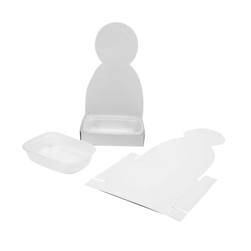 Figure Shaped Cress Trays, body, H: 20 cm, white, 6 set