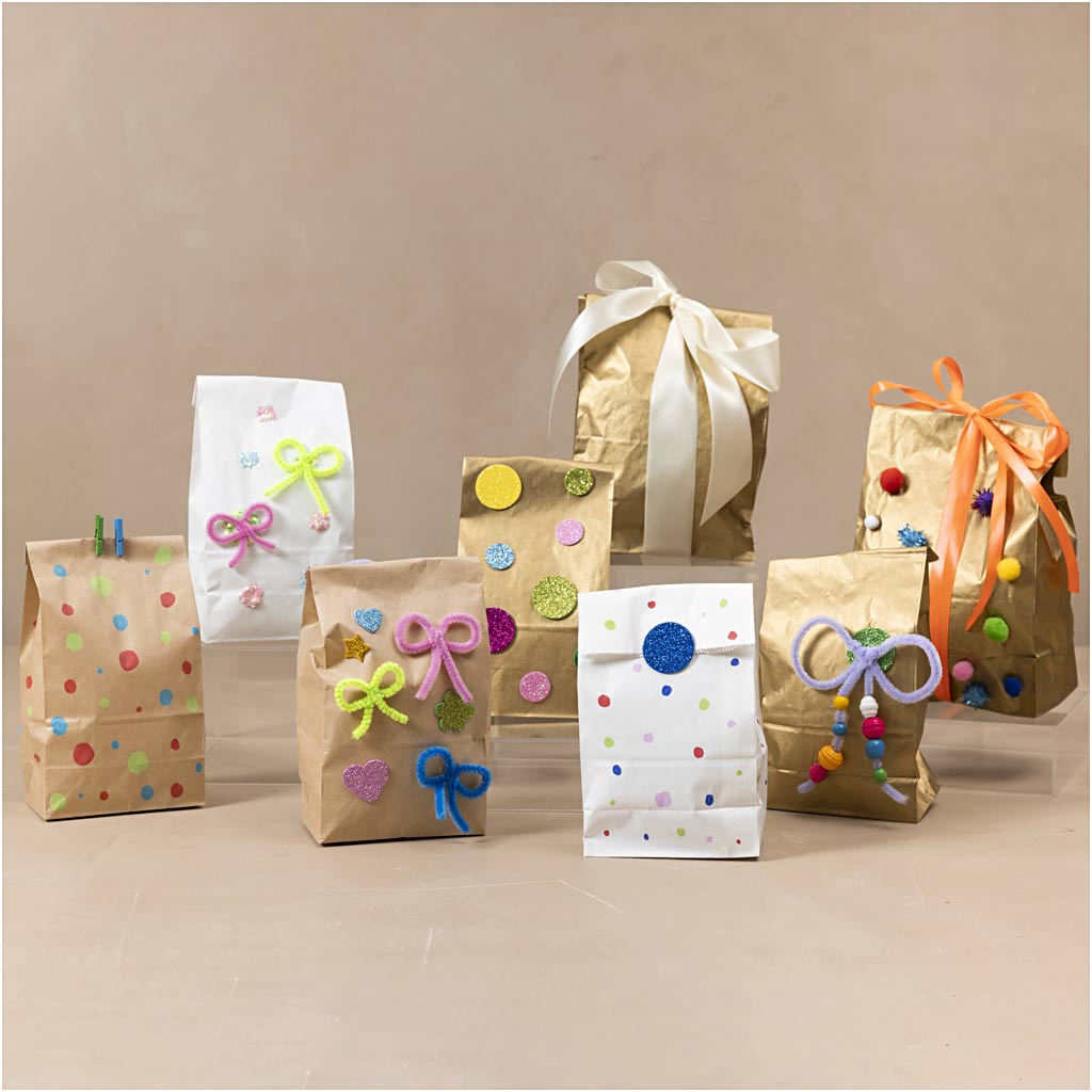 Paper Bag, H: 27 cm, size 9x15 cm, 50 g, brown, 100 pc/ 1 pack [HOB-23392]