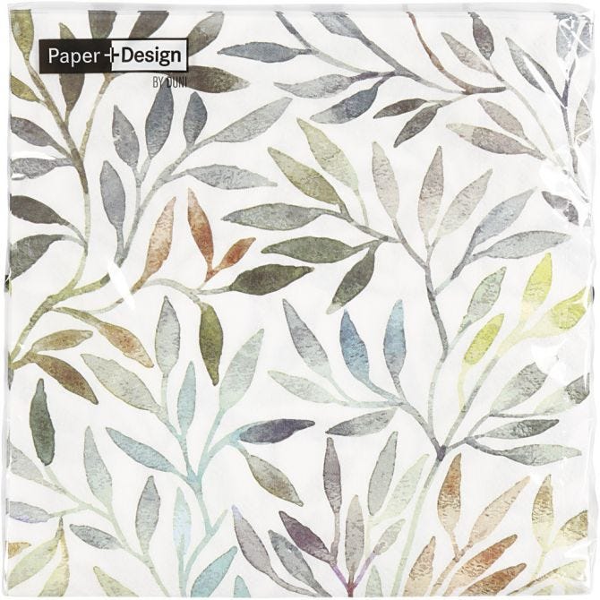 Table Napkins, Willow leaves, size 33x33 cm, 20pc/ 1 pack [HOB-234730]