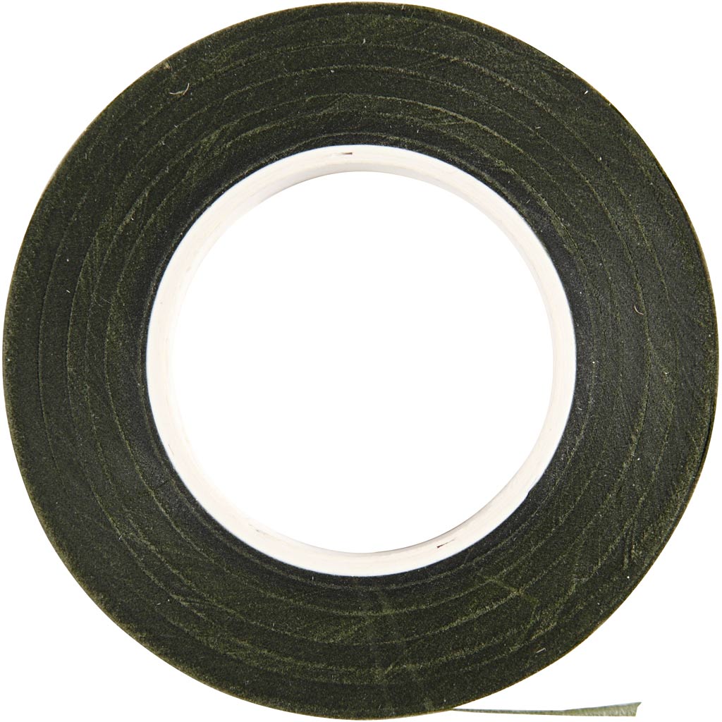 Floral Tape, W: 12 mm, dark green, 27 m/ 1 roll [HOB-25207]