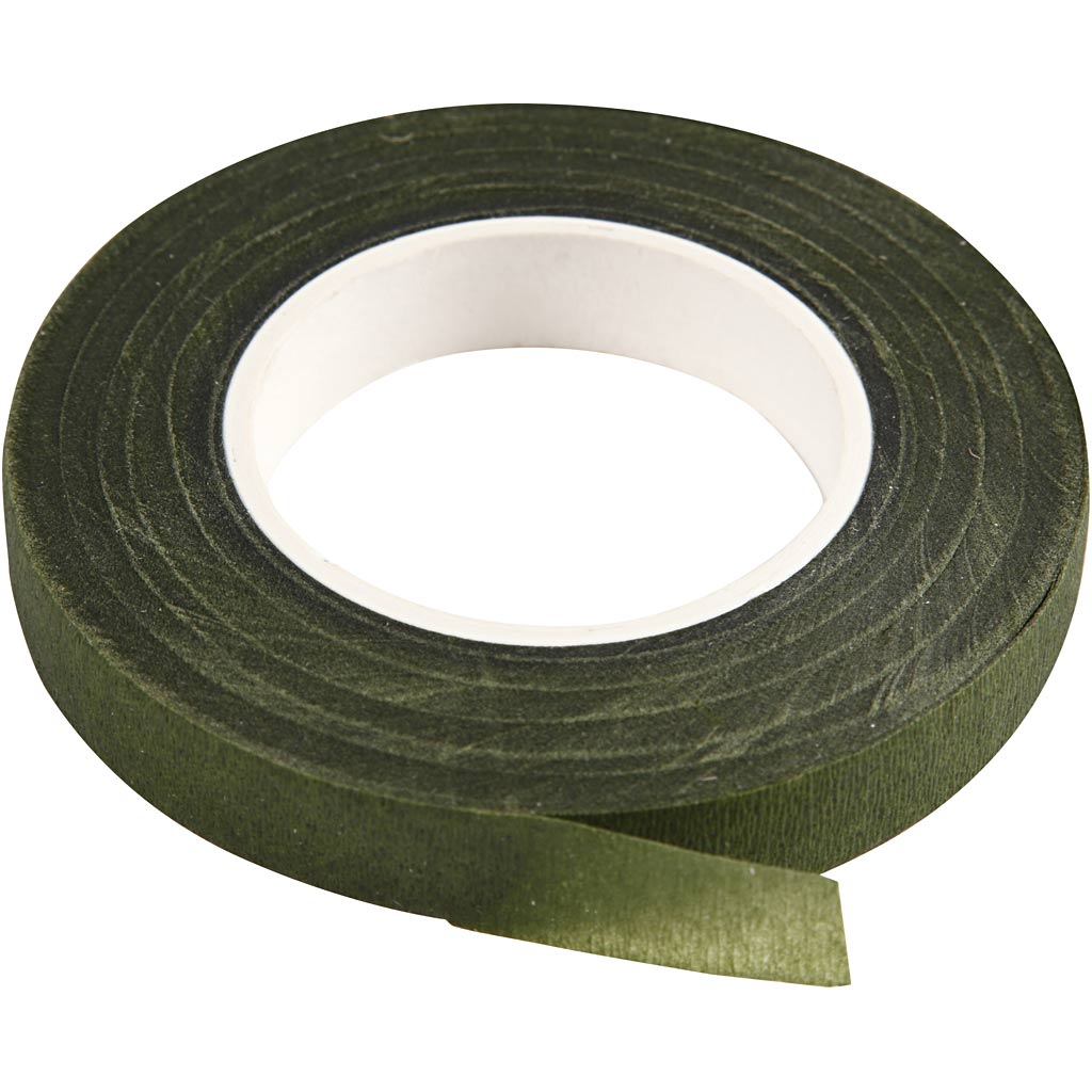 Floral Tape, W: 12 mm, dark green, 27 m/ 1 roll [HOB-25207]