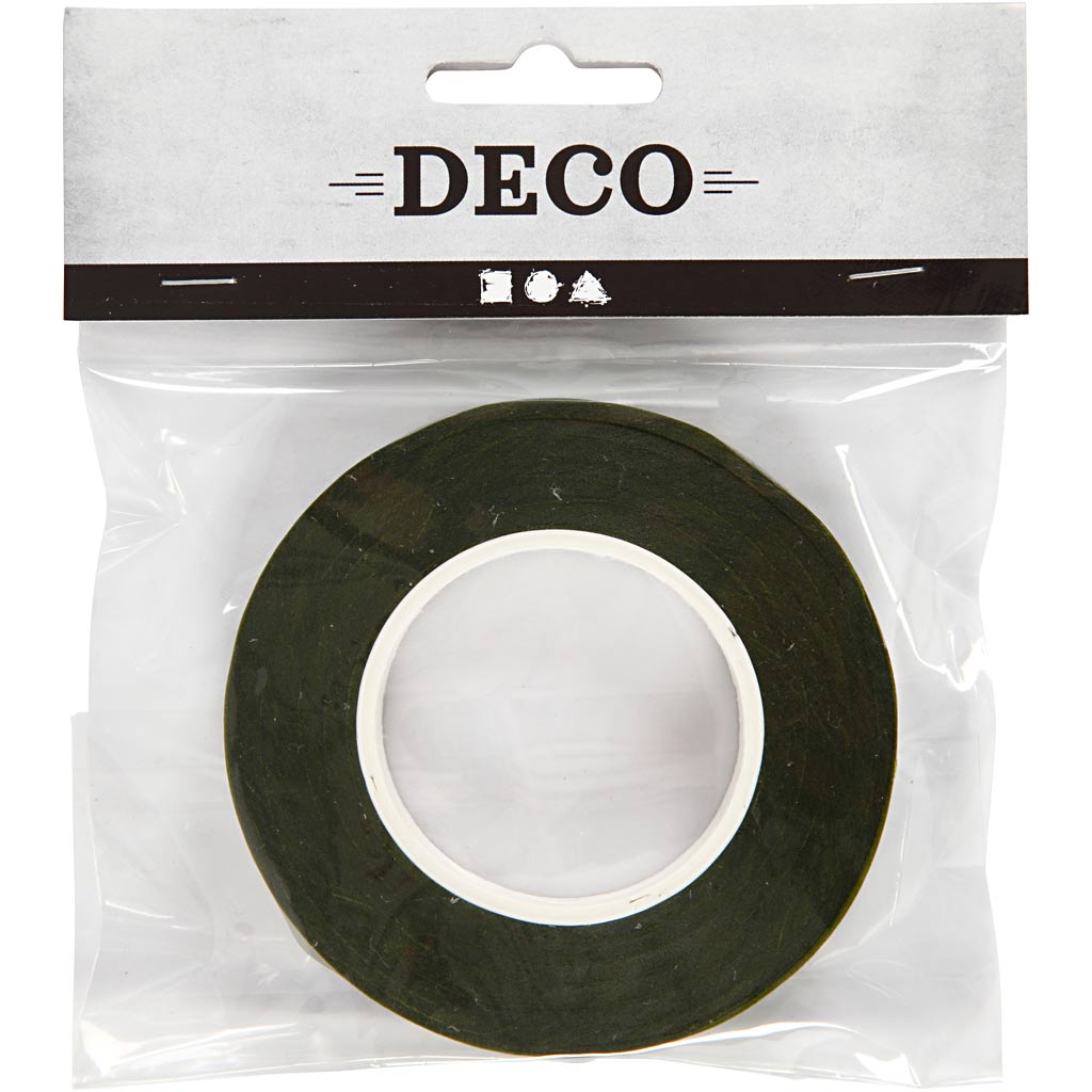Floral Tape, W: 12 mm, dark green, 27 m/ 1 roll [HOB-25207]