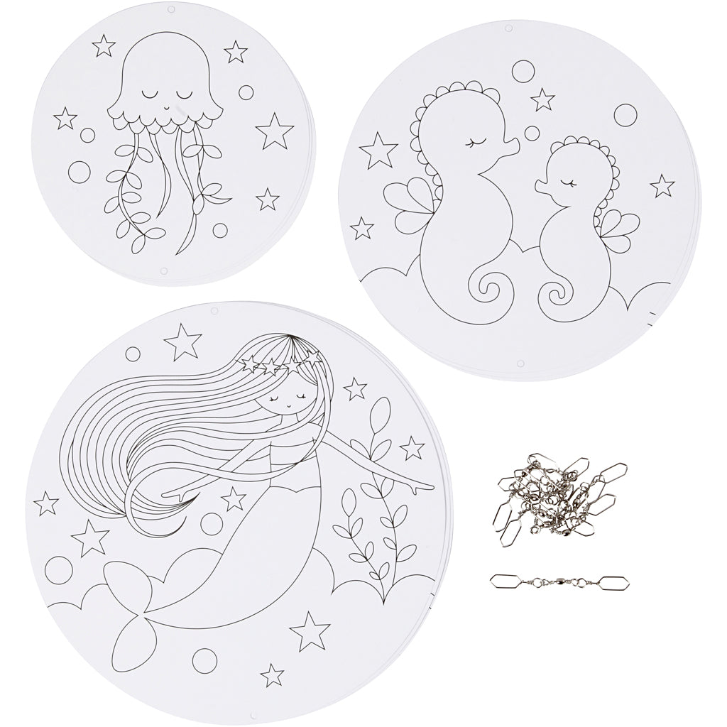 Mobile Ornaments with Motifs, dia. 12+15+18 cm, 300 g, 3 set