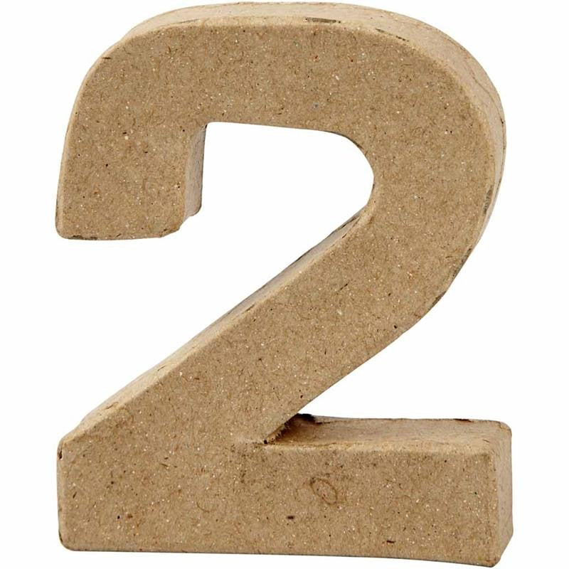 Number, 2, H: 10 cm, W: 8,3 cm, thickness 1,7 cm, 1 pc [HOB-26669]