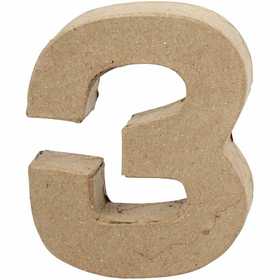 Number, 3, H: 10 cm, W: 8 cm, thickness 1,7 cm, 1 pc [HOB-26670]