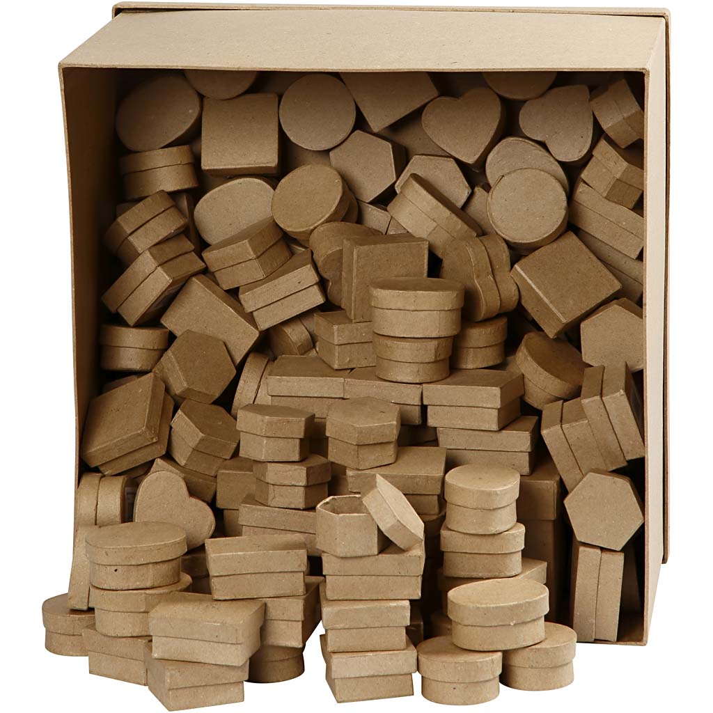 Mini Boxes, H: 3 cm, dia. 4-6 cm, 144 pc/ 1 pack [HOB-26800]