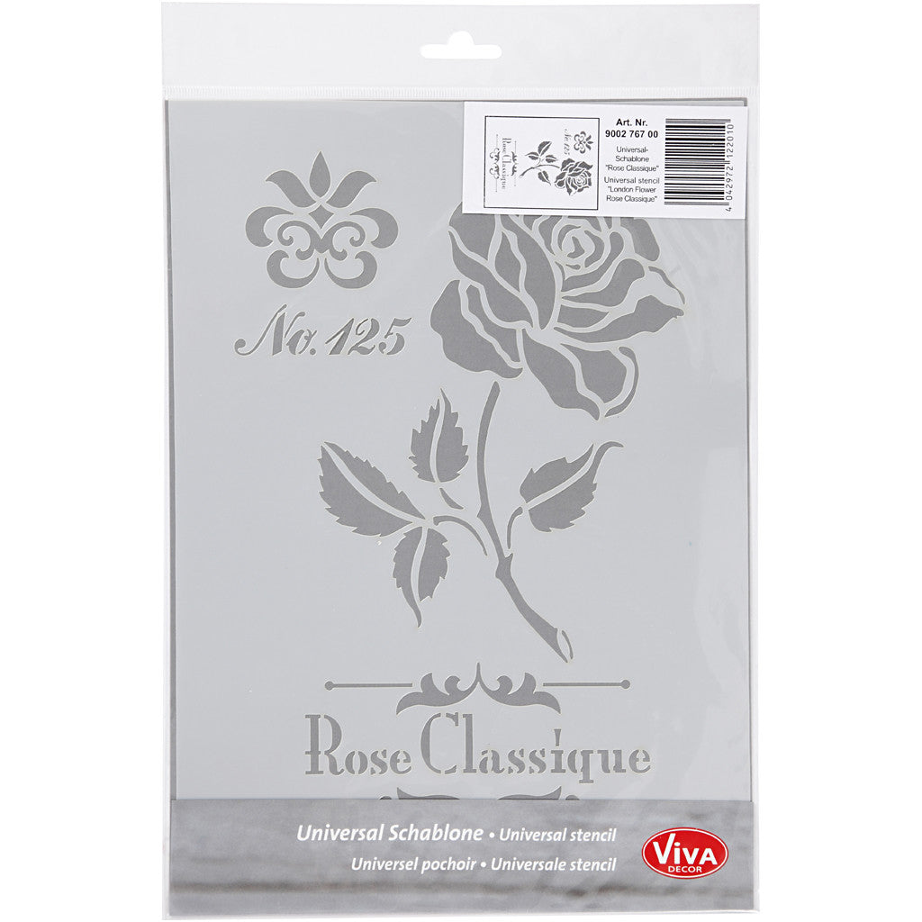 Stencil , rose, A4, sheet 210x297 mm, 1 pc [HOB-26975]