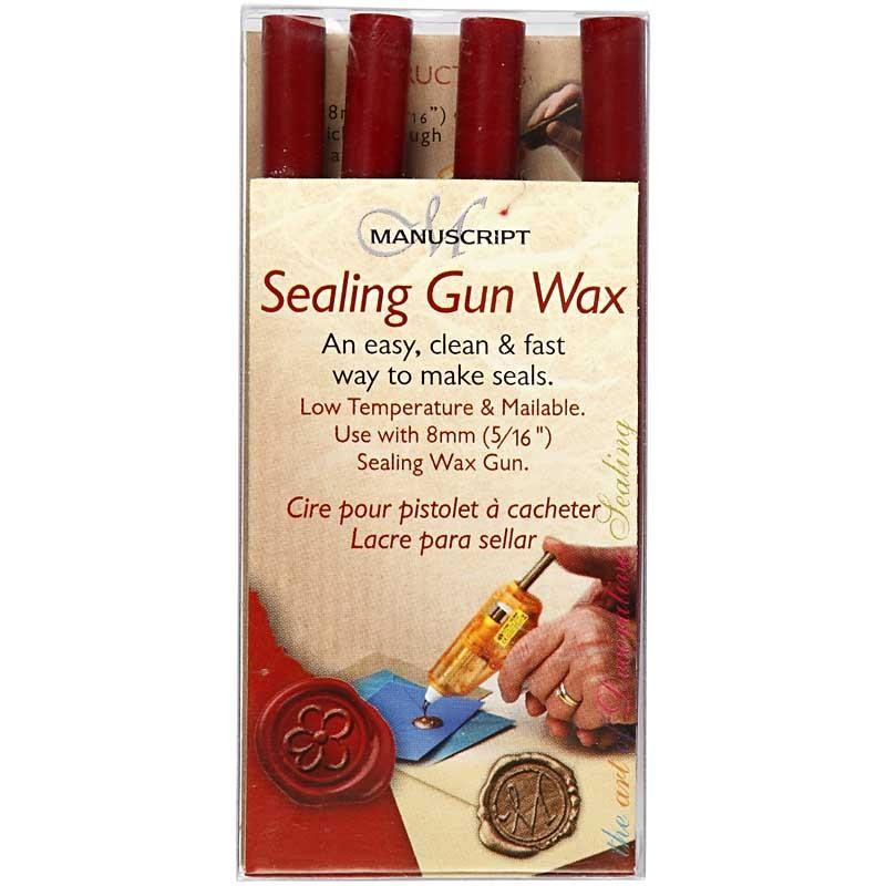 Sealing Gun Wax, L: 10 cm, dia. 8 mm, red, 6 pc/ 1 pack [HOB-27023]
