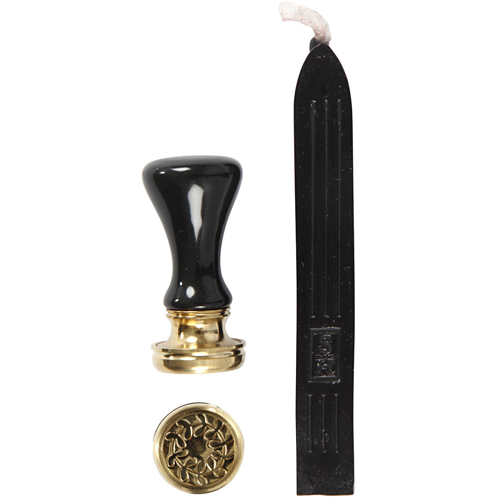 Wax Seal Set, dia. 17 mm, black, 1 set [HOB-270284]