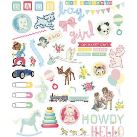 Gift Tags, baby, size 15-125 mm, 120 g, 48x2 pc/ 1 pack [HOB-27074]