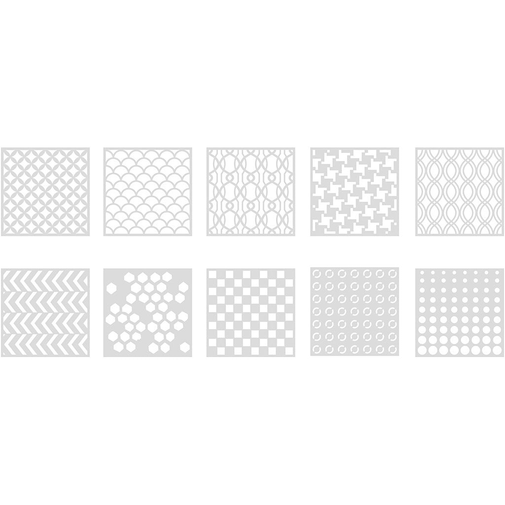 Stencil, size 15x15 cm, thickness 0,31 mm, 10 sheet/ 1 pack [HOB-27090]