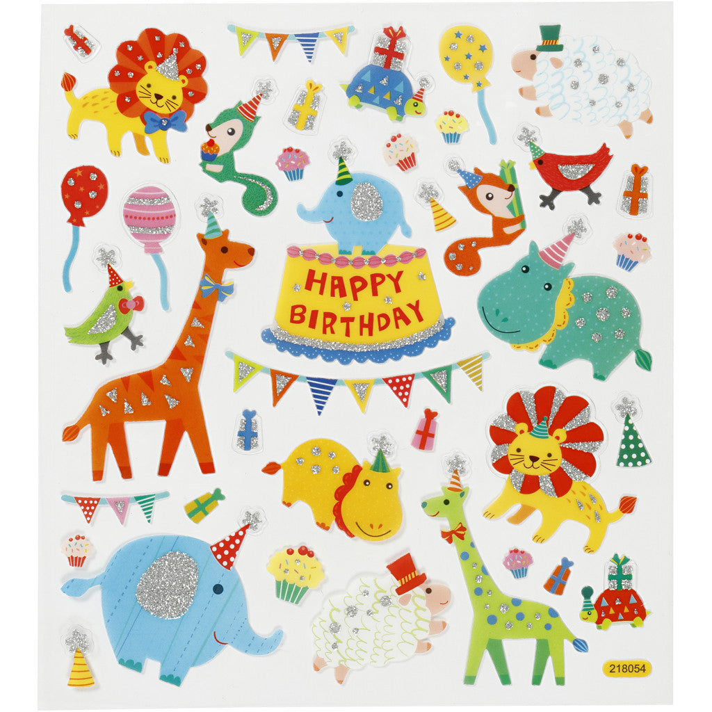 Stickers, animal orcestra, sheet 15x16,5 cm, 1 sheet [HOB-27183]