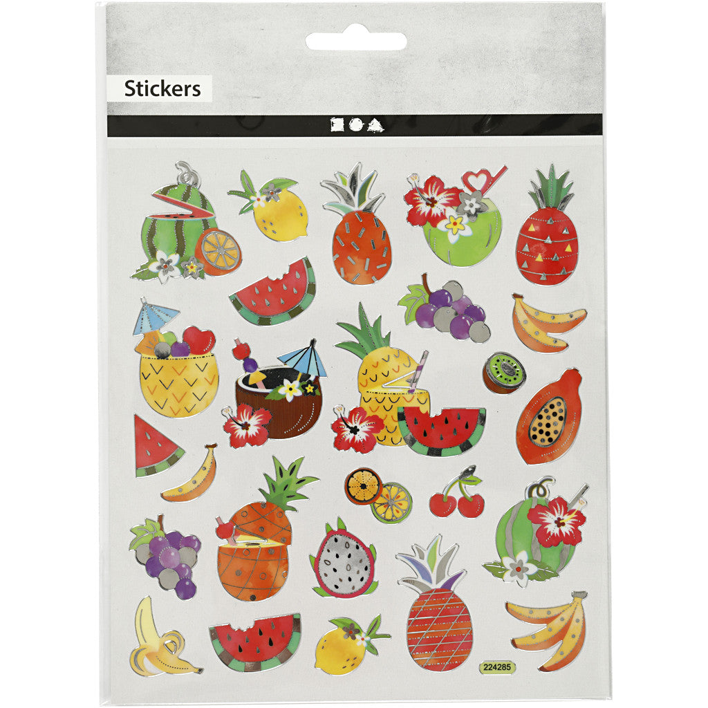 Stickers, exotic fruits, sheet 15x16,5 cm, 1 sheet [HOB-27187]