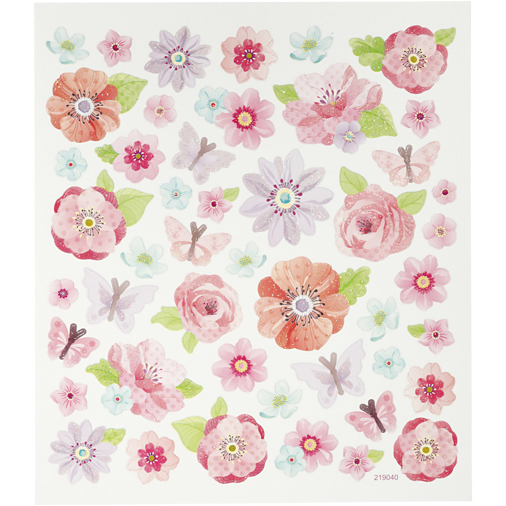 Stickers, spring flowers, sheet 15x16,5 cm, 1 sheet [HOB-27192]