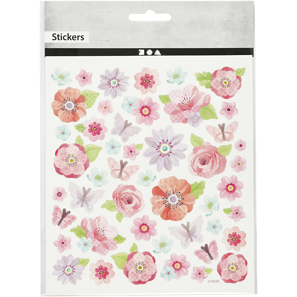 Stickers, spring flowers, sheet 15x16,5 cm, 1 sheet [HOB-27192]