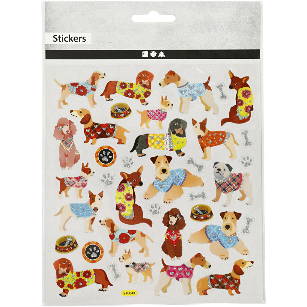 Stickers, dogs, sheet 15x16,5 cm, 1 sheet [HOB-27198]