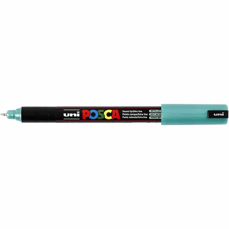 Posca Marker, no. PC-1MR, line 0,7 mm, extra-fine, metallic green, 1 pc [HOB-272870]