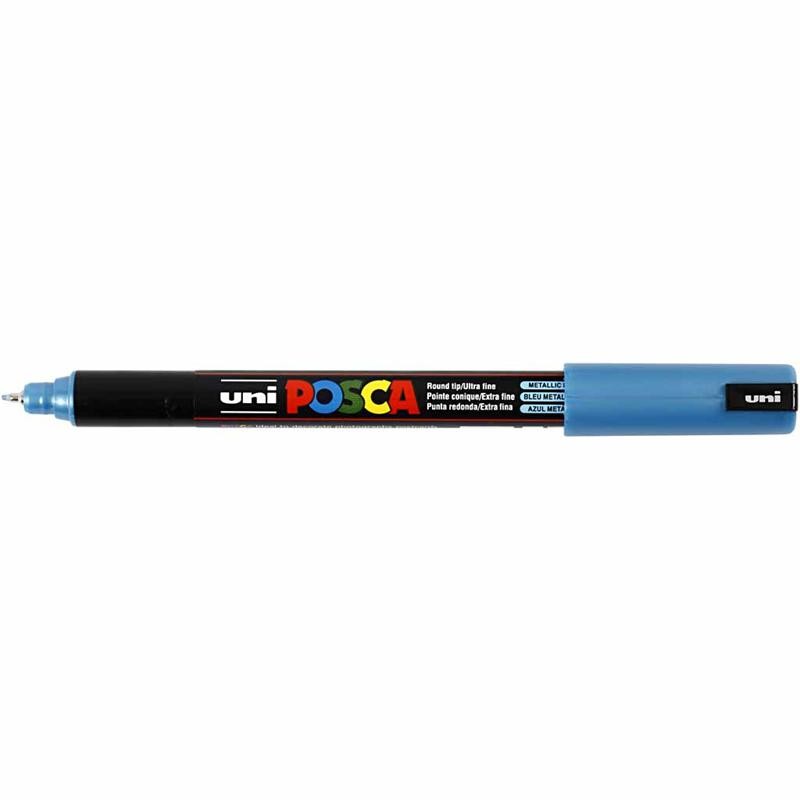 Posca Marker, no. PC-1MR, line 0,7 mm, extra-fine, metallic blue, 1 pc [HOB-272880]