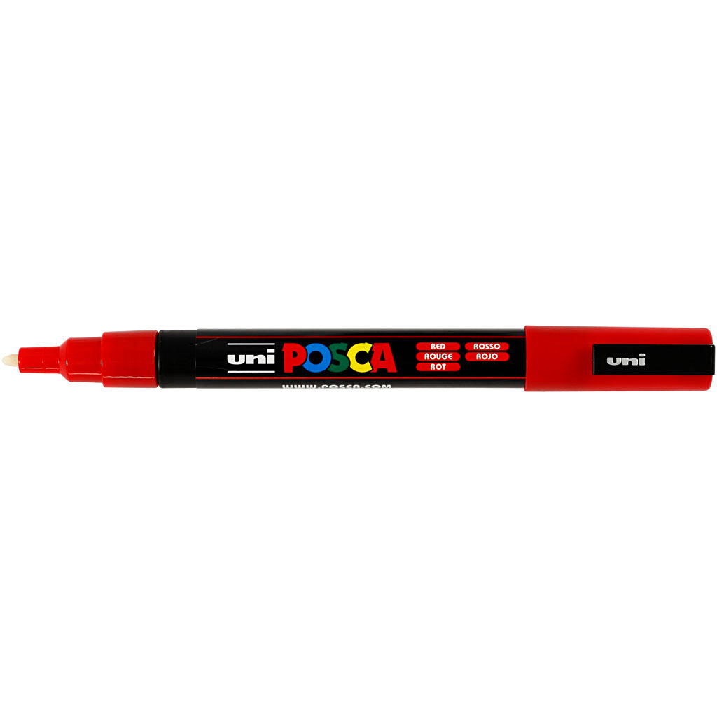 Posca Marker, no. PC-3M, line 0,9-1,3 mm, fine, red, 1 pc [HOB-274040]