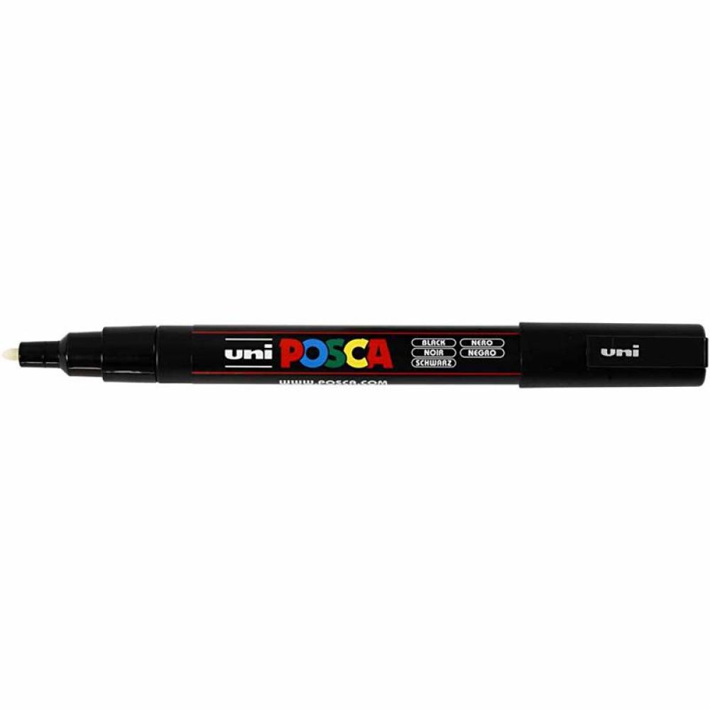 Posca Marker, no. PC-3M, line 0,9-1,3 mm, fine, black, 1 pc [HOB-274046]