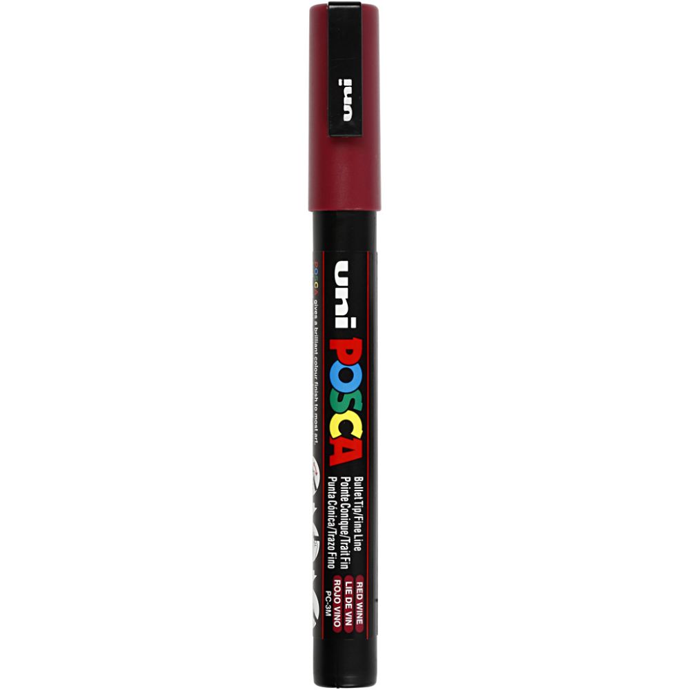 Posca Marker, no. PC-3M, line 0,9-1,3 mm, fine, red wine, 1 pc [HOB-274050]
