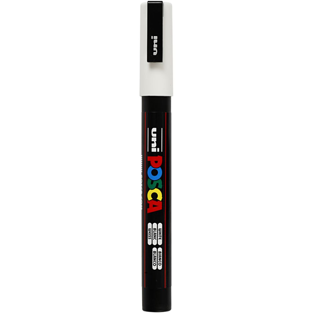 Posca Marker, no. PC-3M, line 0,9-1,3 mm, fine, white, 1 pc [HOB-274052]