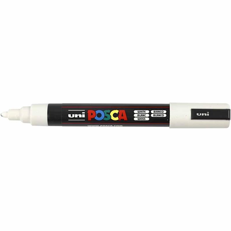 Posca Marker, no. PC-5M, line 2,5 mm, medium, white, 1 pc [HOB-276052]