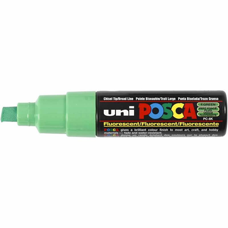 Posca Marker, no. PC-8K, line 8 mm, broad, fluo green, 1 pc [HOB-278733]